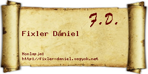Fixler Dániel névjegykártya